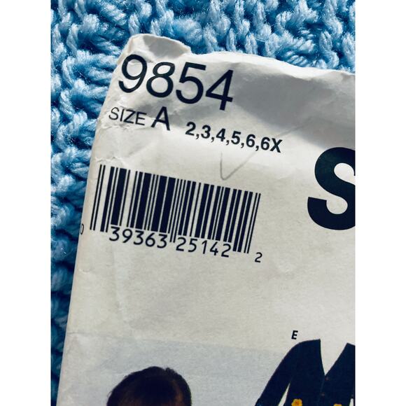 Simplicity 9854 pattern girls jumper top skirt pant size 2 3 4 5 6 6x - Picture 2 of 5